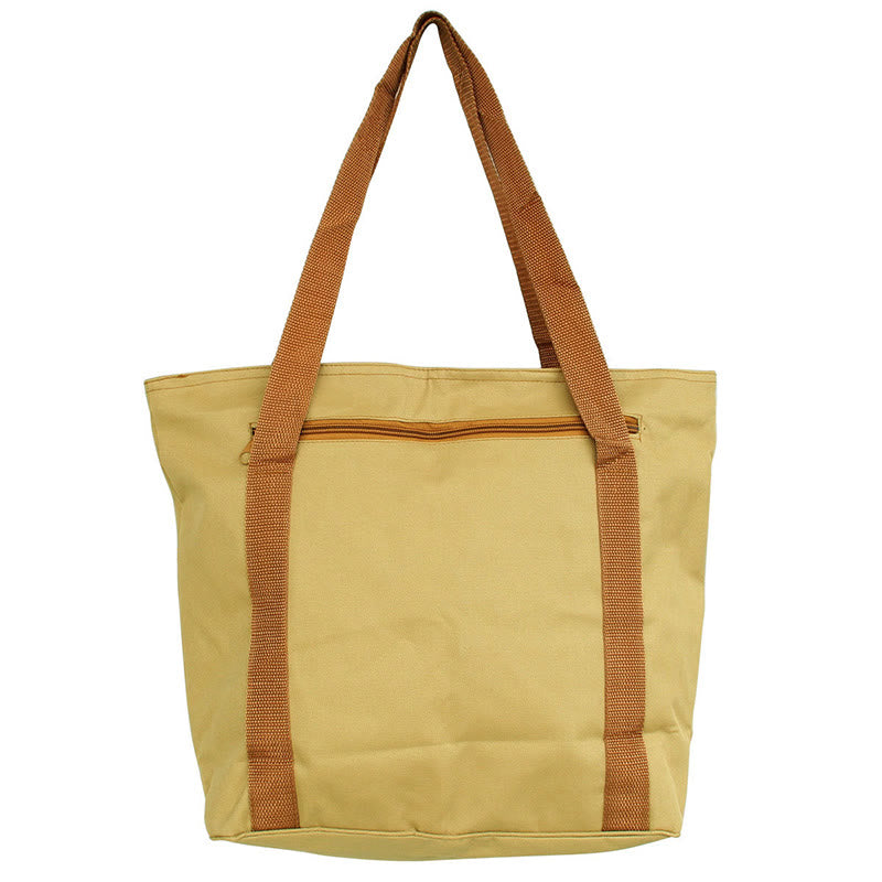 Spiritual Mind Practice Lotus Embroidery Pattern Canvas Shoulder Bag Tote Bag - Image 5