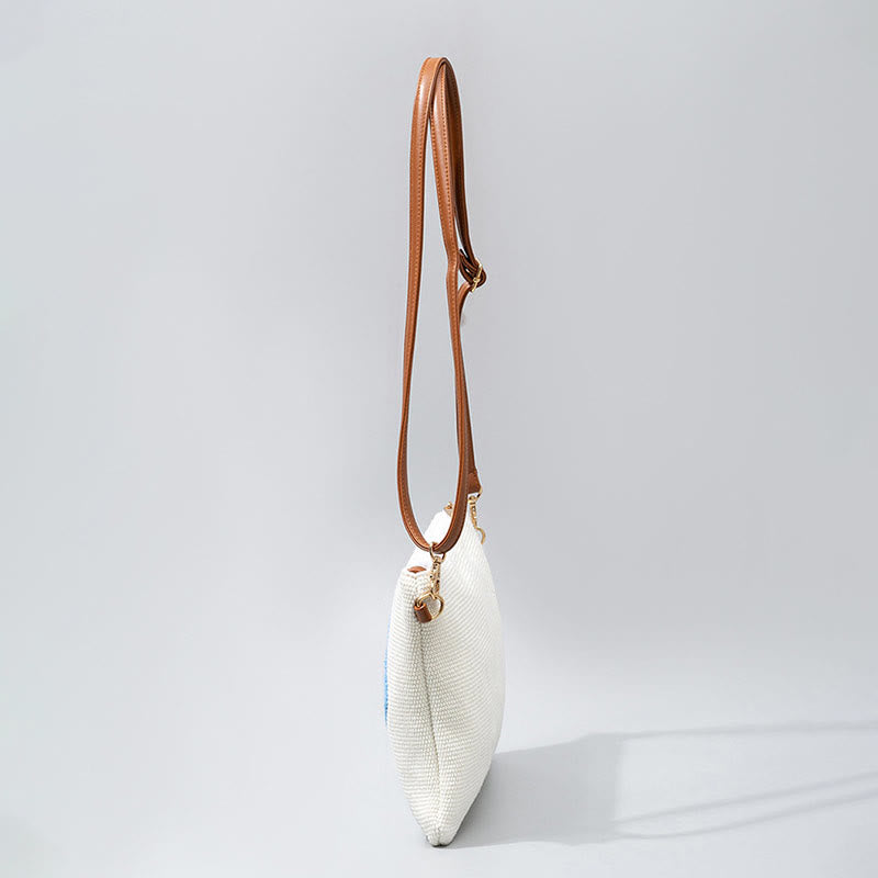 Evil Eye Leaf Hamsa Canvas Crossbody Bag Shoulder Bag Handbag - Image 6