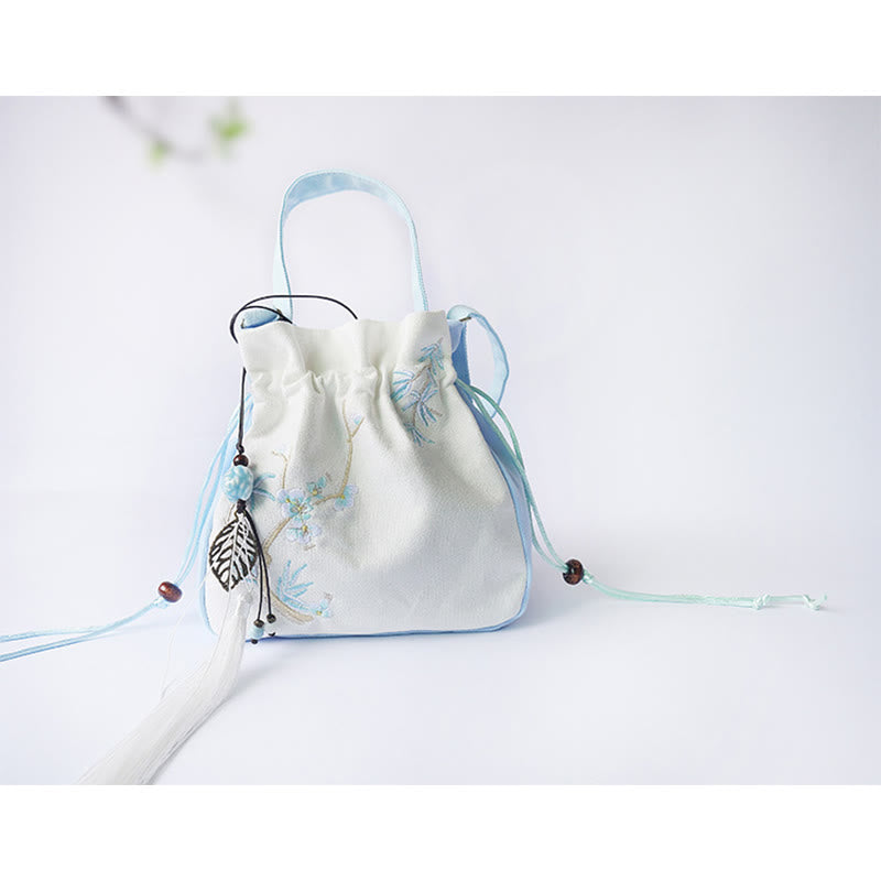 Handmade Embroidered Flowers Canvas Tote Shoulder Bag Handbag - Image 31