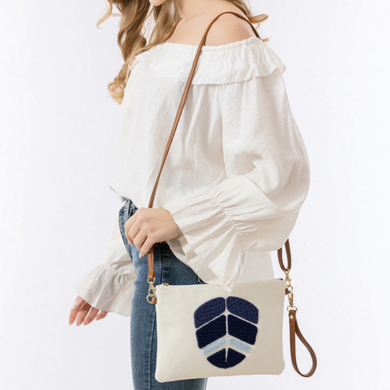 Evil Eye Leaf Hamsa Canvas Crossbody Bag Shoulder Bag Handbag - Image 12