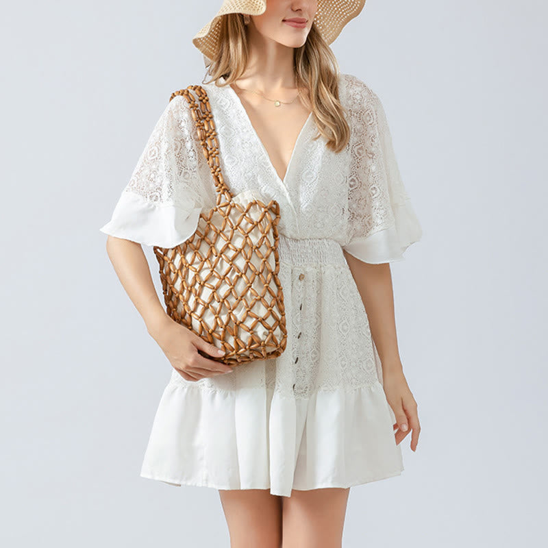 Hand-woven Wooden Beads Shoulder Bag Handbag - Image 13