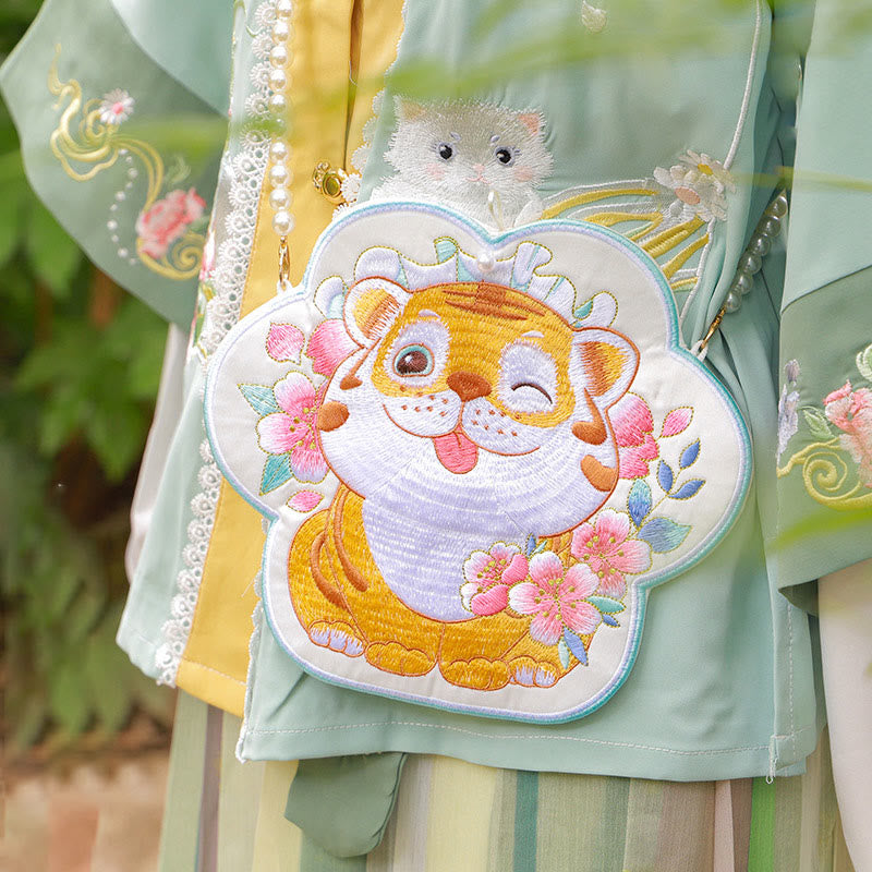 Luck Embroidery Lotus Koi Fish Rabbit Flower Hanfu Bag Crossbody Bag Shoulder Bag - Image 21