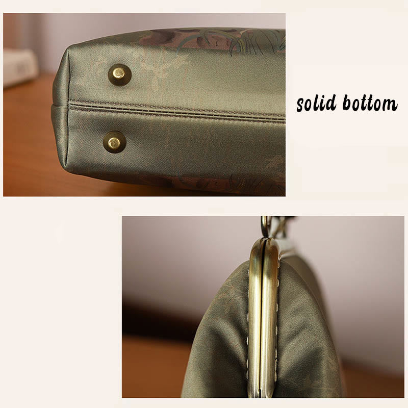 Green Plants Mountains Bamboo Handle Metal Chain Crossbody Bag Handbags - Image 6