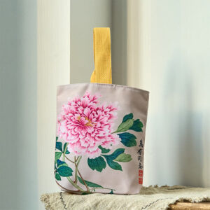 Buddha Stones Peony Canvas Handbag