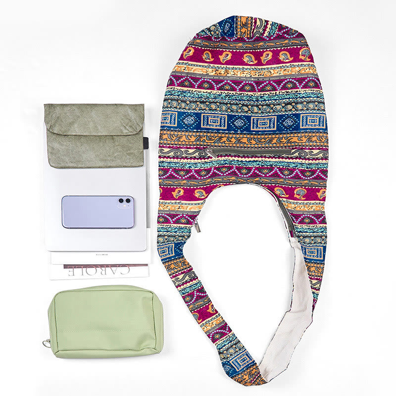 Colored Stripes Cotton Crossbody Bag Shoulder Bag - Image 5