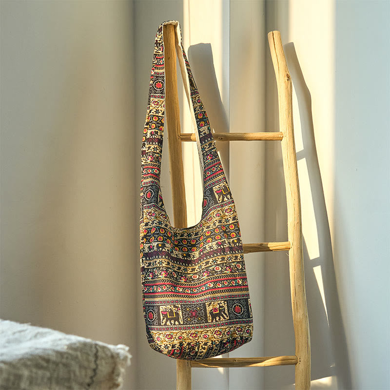 Cotton Elephant Stripes Crossbody Bag Shoulder Bag - Image 2
