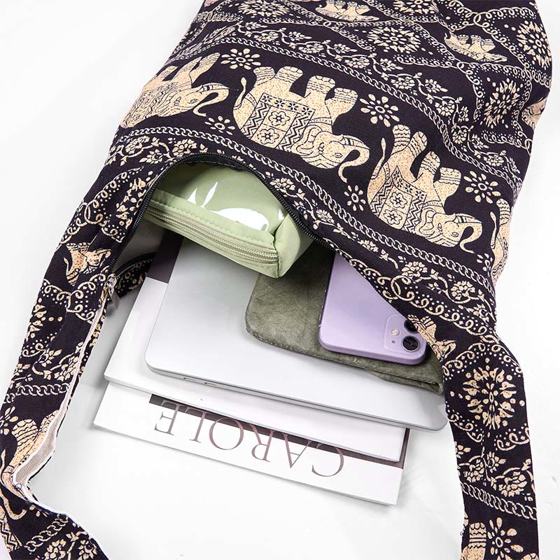 Cotton Elephant Stripes Crossbody Bag Shoulder Bag - Image 14