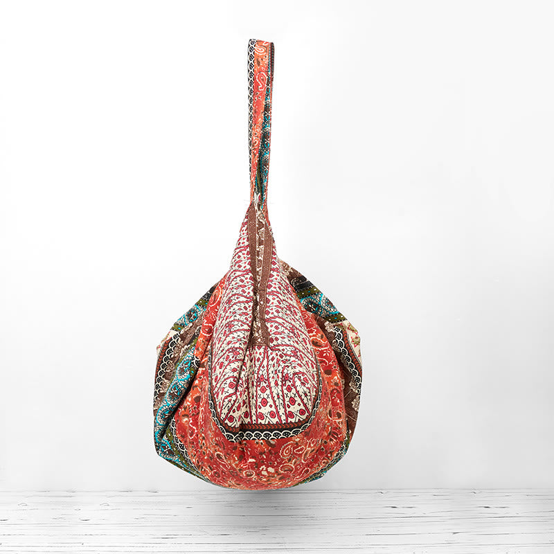 Colored Stripes Pattern Cotton Shoulder Bag - Image 6