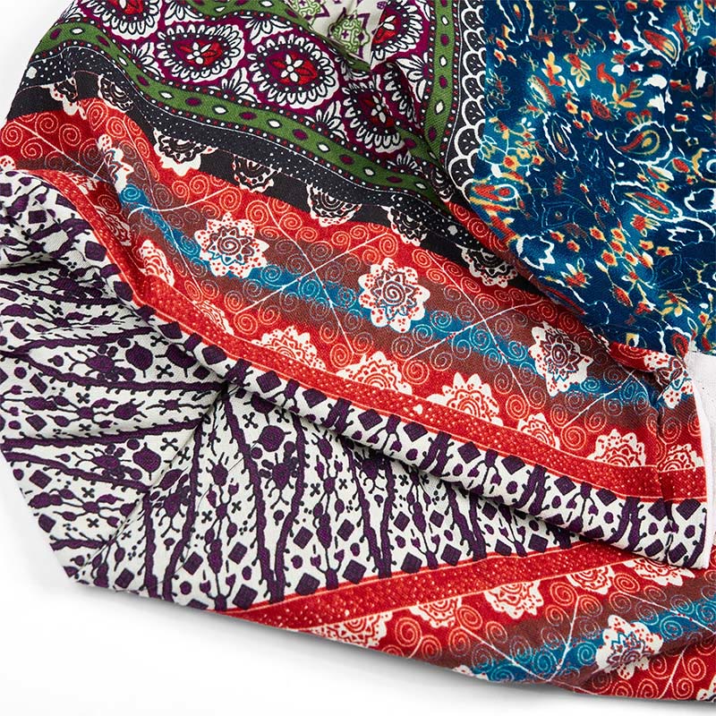 Colored Stripes Pattern Cotton Shoulder Bag - Image 9
