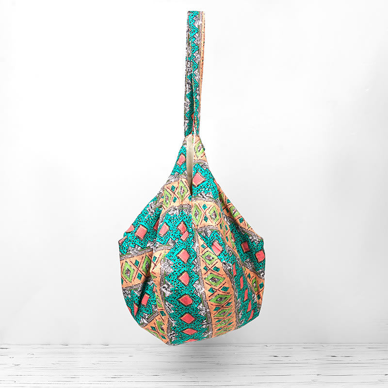 Colored Stripes Pattern Cotton Shoulder Bag - Image 20