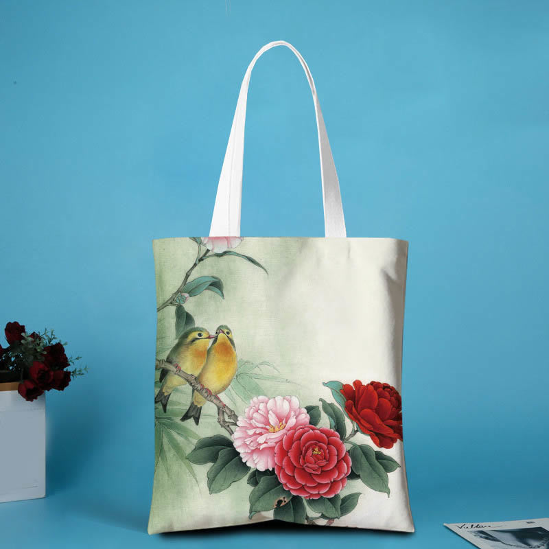 Canvas Peony Shoulder Bag - Image 6