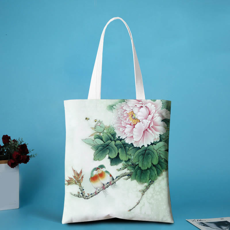 Canvas Peony Shoulder Bag - Image 4