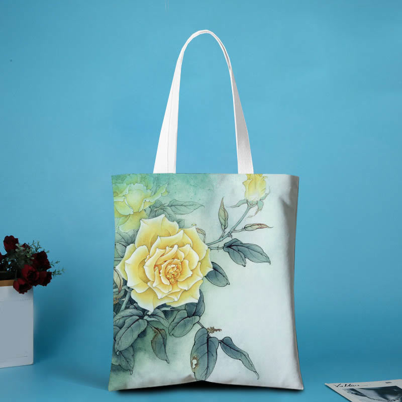Canvas Peony Shoulder Bag - Image 5
