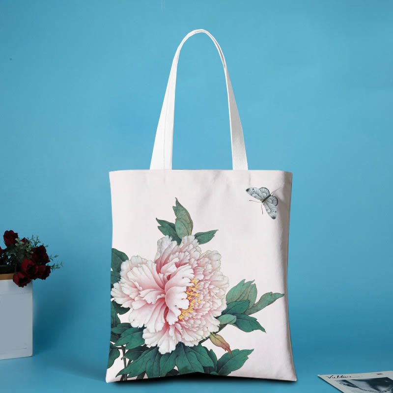 Canvas Peony Shoulder Bag - Image 3