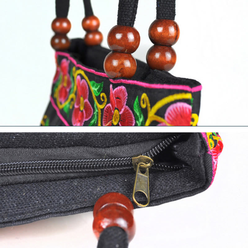 Money Tree Peony Phoenix Apple Blossom Double-Sided Embroidery Cotton Canvas Shopping Purse Handbag - Image 21