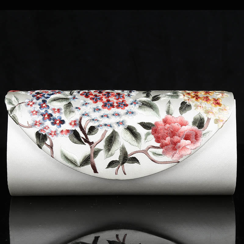Hydrangea Su Embroidery Wedding Shopping Wallet Purse Handbag Crossbody Bag - Image 9