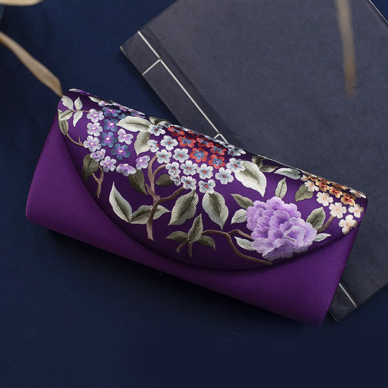 Hydrangea Su Embroidery Wedding Shopping Wallet Purse Handbag Crossbody Bag - Image 23