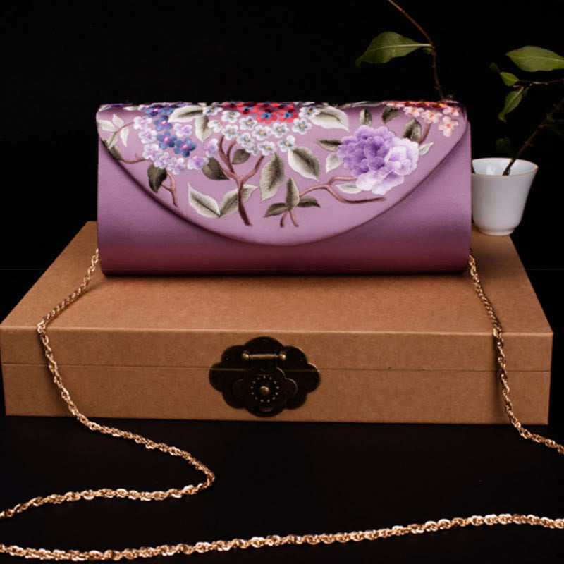 Hydrangea Su Embroidery Wedding Shopping Wallet Purse Handbag Crossbody Bag - Image 3