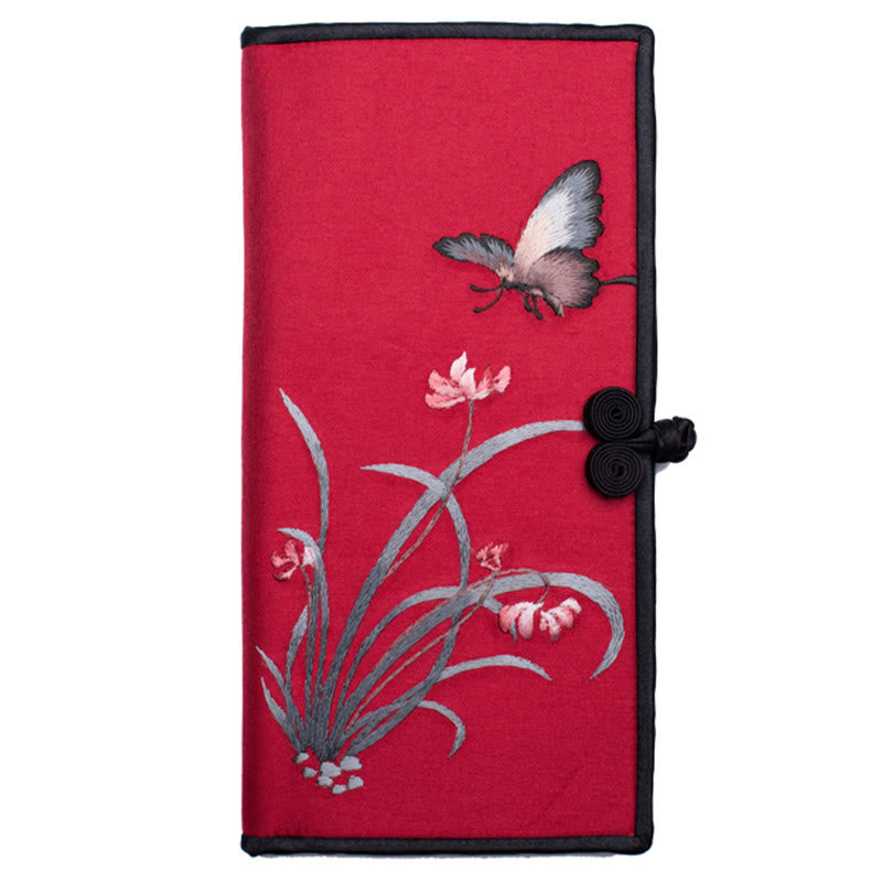 Butterfly Orchid Su Embroidery Journey Shopping Purse Handbag - Image 8