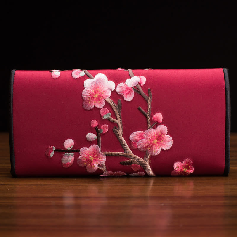 Plum Bossom Su Embroidery Journey Shopping Long Purse Handbag - Image 2