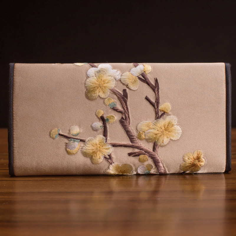 Plum Bossom Su Embroidery Journey Shopping Long Purse Handbag - Image 7