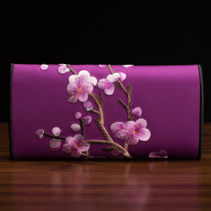Plum Bossom Su Embroidery Journey Shopping Long Purse Handbag - Image 8