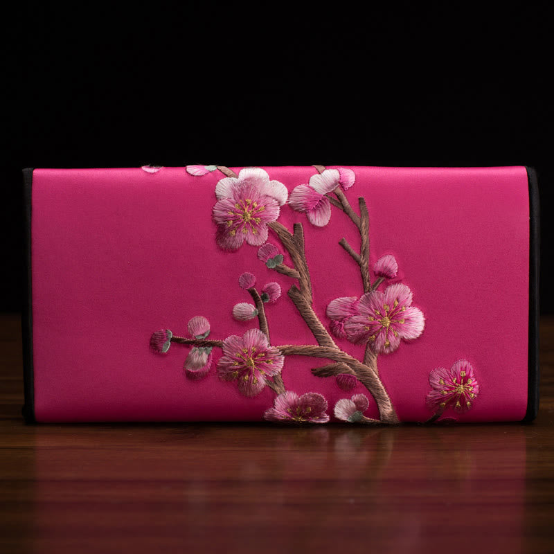 Plum Bossom Su Embroidery Journey Shopping Long Purse Handbag - Image 21