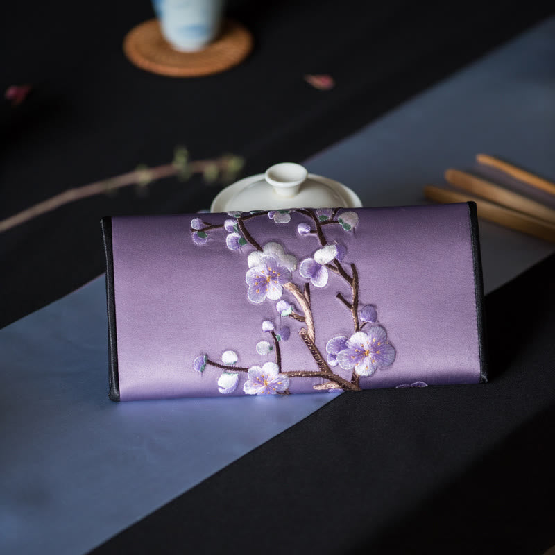 Plum Bossom Su Embroidery Journey Shopping Long Purse Handbag - Image 23