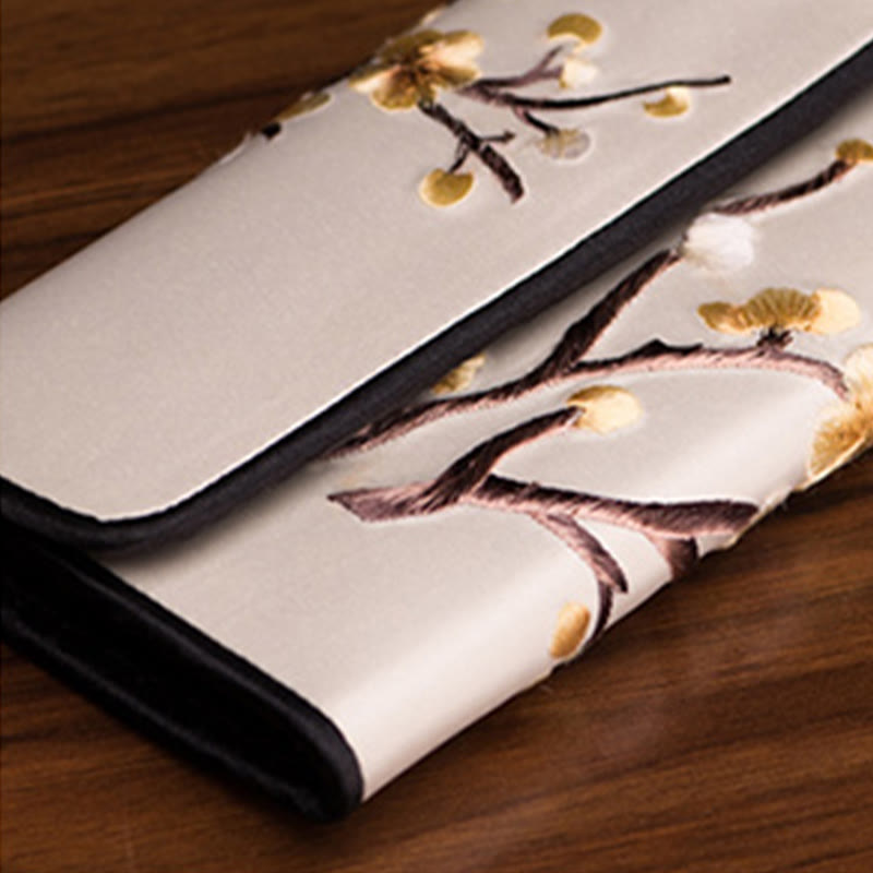 Plum Bossom Su Embroidery Journey Shopping Long Purse Handbag - Image 14