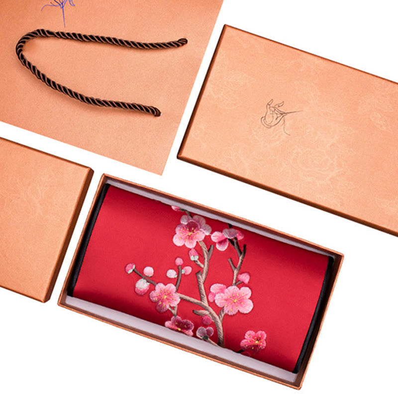 Plum Bossom Su Embroidery Journey Shopping Long Purse Handbag - Image 3