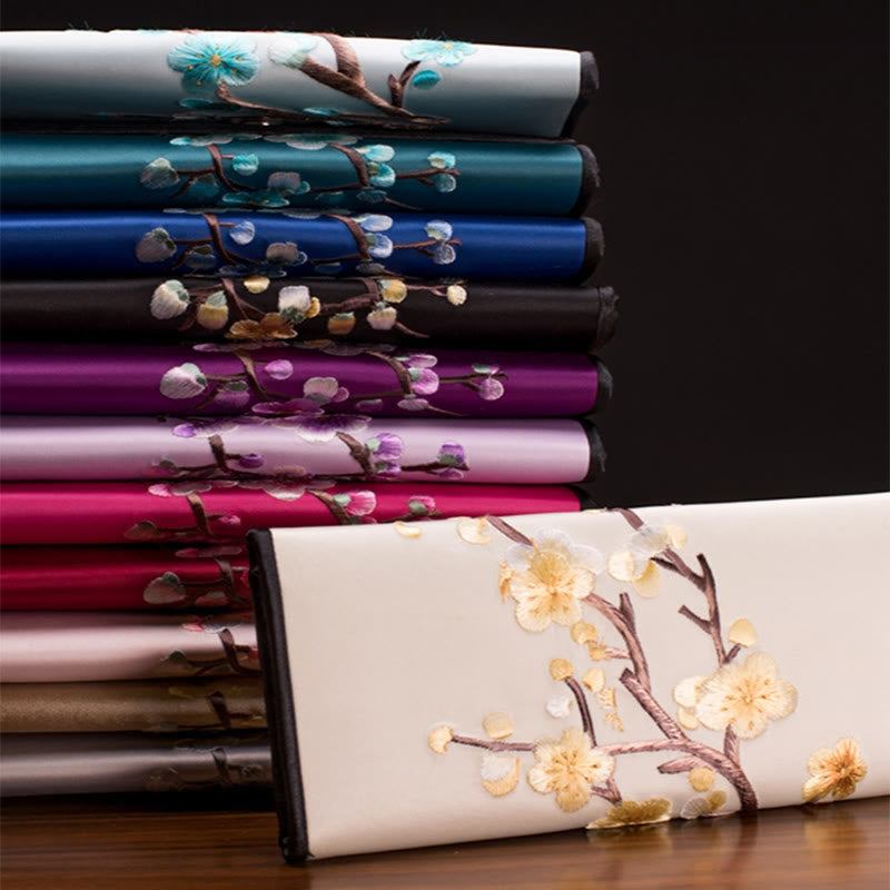 Plum Bossom Su Embroidery Journey Shopping Long Purse Handbag - Image 17