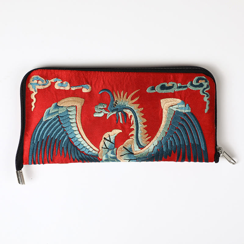 Mythical Beast Phoenix Dragon Qilin Su Embroidery Ticket Folder Storage Journey Shopping Purse Handbag - Image 2