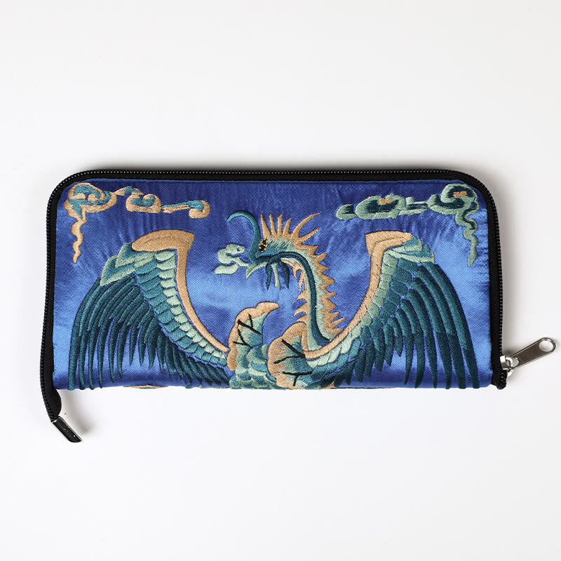 Mythical Beast Phoenix Dragon Qilin Su Embroidery Ticket Folder Storage Journey Shopping Purse Handbag - Image 7
