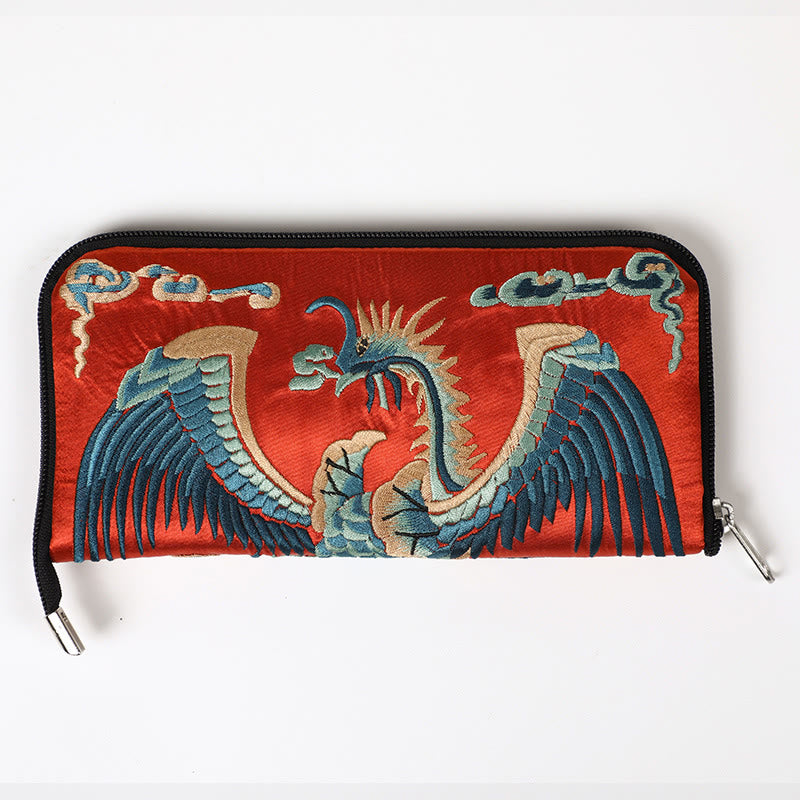 Mythical Beast Phoenix Dragon Qilin Su Embroidery Ticket Folder Storage Journey Shopping Purse Handbag - Image 9
