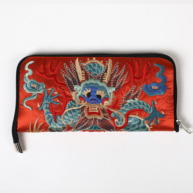 Mythical Beast Phoenix Dragon Qilin Su Embroidery Ticket Folder Storage Journey Shopping Purse Handbag - Image 21
