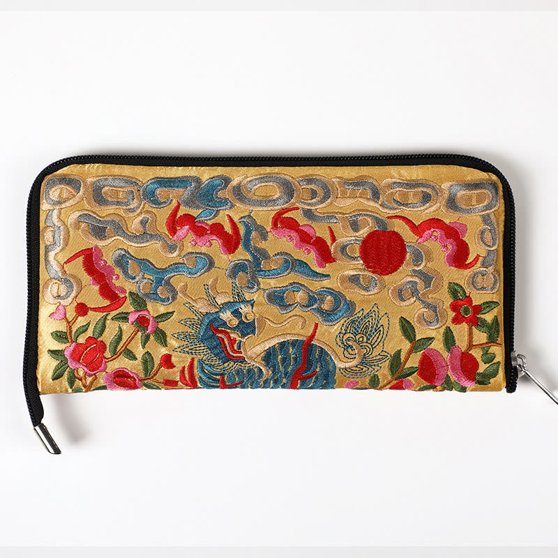 Mythical Beast Phoenix Dragon Qilin Su Embroidery Ticket Folder Storage Journey Shopping Purse Handbag - Image 25