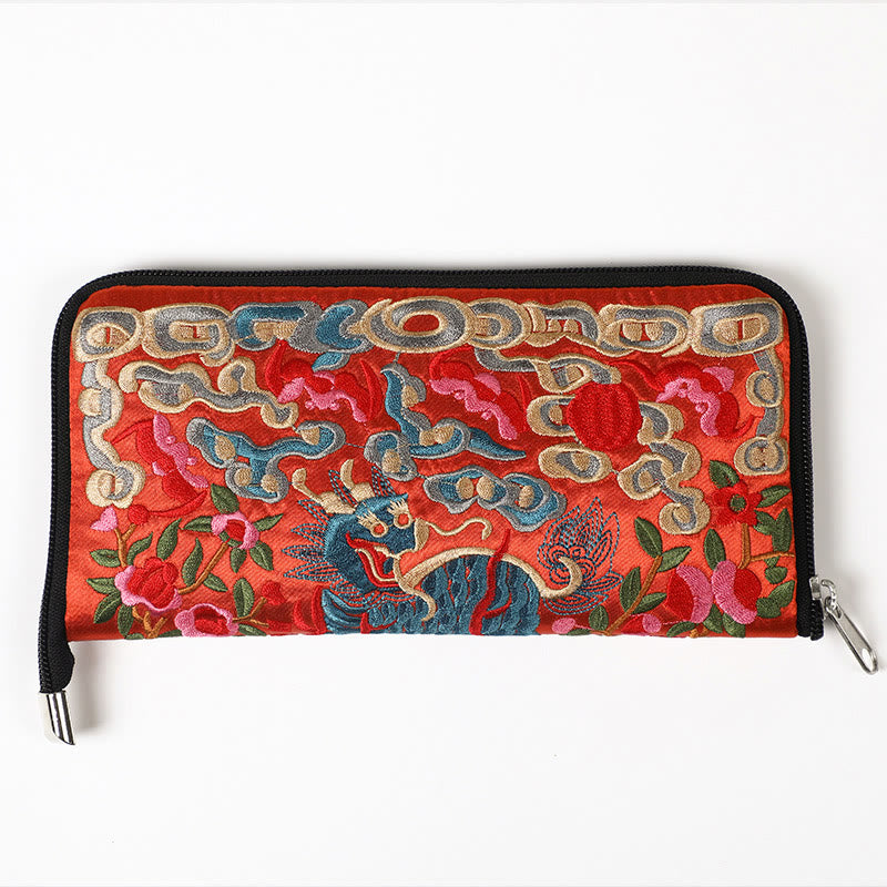 Mythical Beast Phoenix Dragon Qilin Su Embroidery Ticket Folder Storage Journey Shopping Purse Handbag - Image 26
