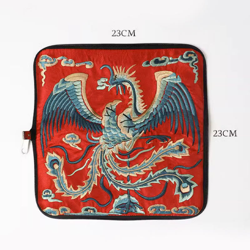 Mythical Beast Phoenix Dragon Qilin Su Embroidery Ticket Folder Storage Journey Shopping Purse Handbag - Image 3