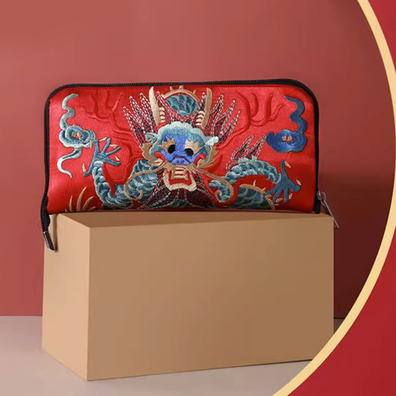 Mythical Beast Phoenix Dragon Qilin Su Embroidery Ticket Folder Storage Journey Shopping Purse Handbag - Image 14