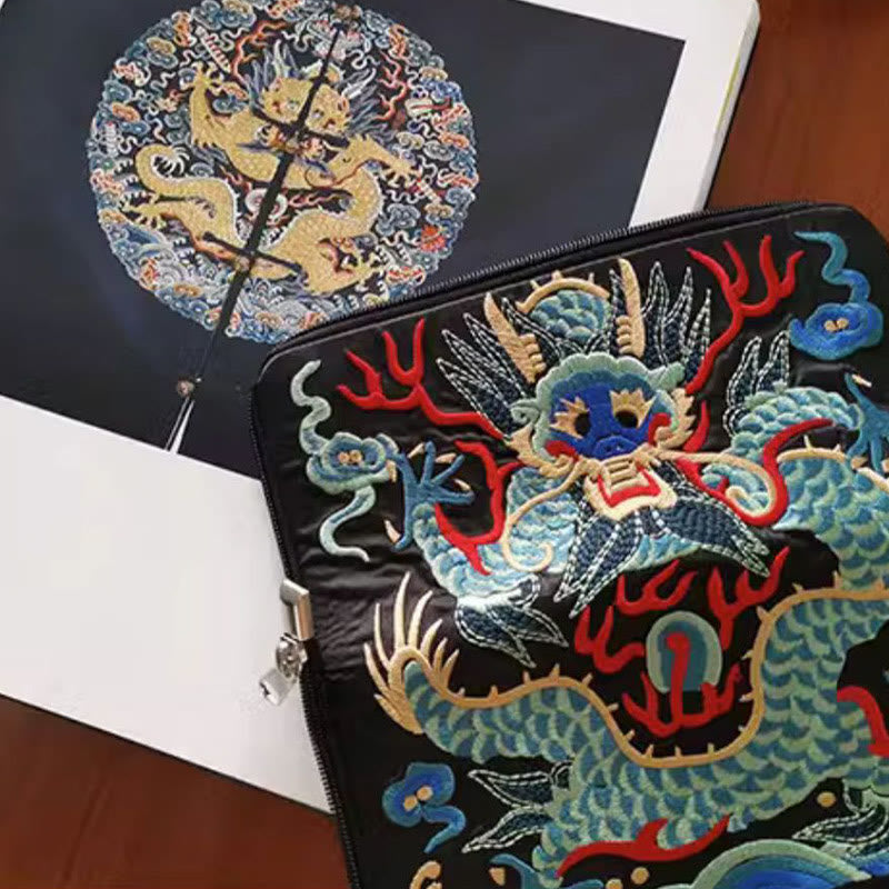 Mythical Beast Phoenix Dragon Qilin Su Embroidery Ticket Folder Storage Journey Shopping Purse Handbag - Image 16