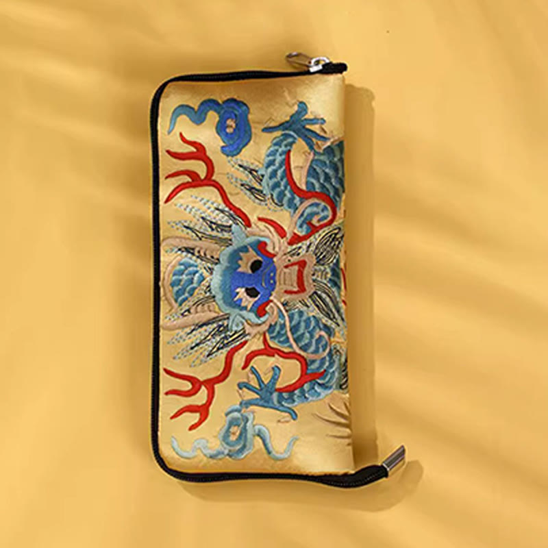 Mythical Beast Phoenix Dragon Qilin Su Embroidery Ticket Folder Storage Journey Shopping Purse Handbag - Image 18