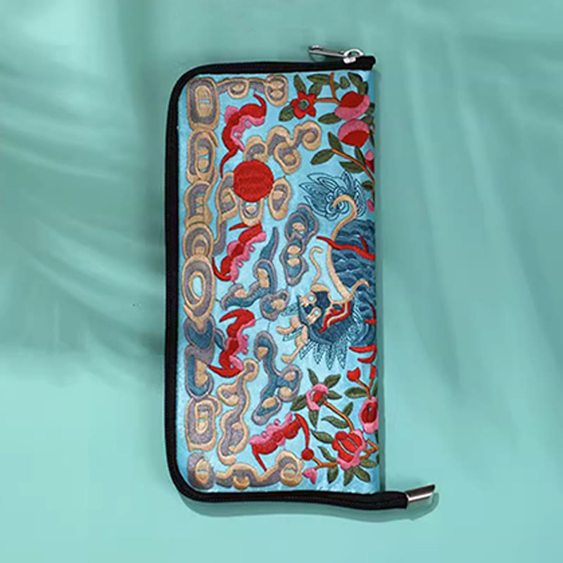 Mythical Beast Phoenix Dragon Qilin Su Embroidery Ticket Folder Storage Journey Shopping Purse Handbag - Image 35