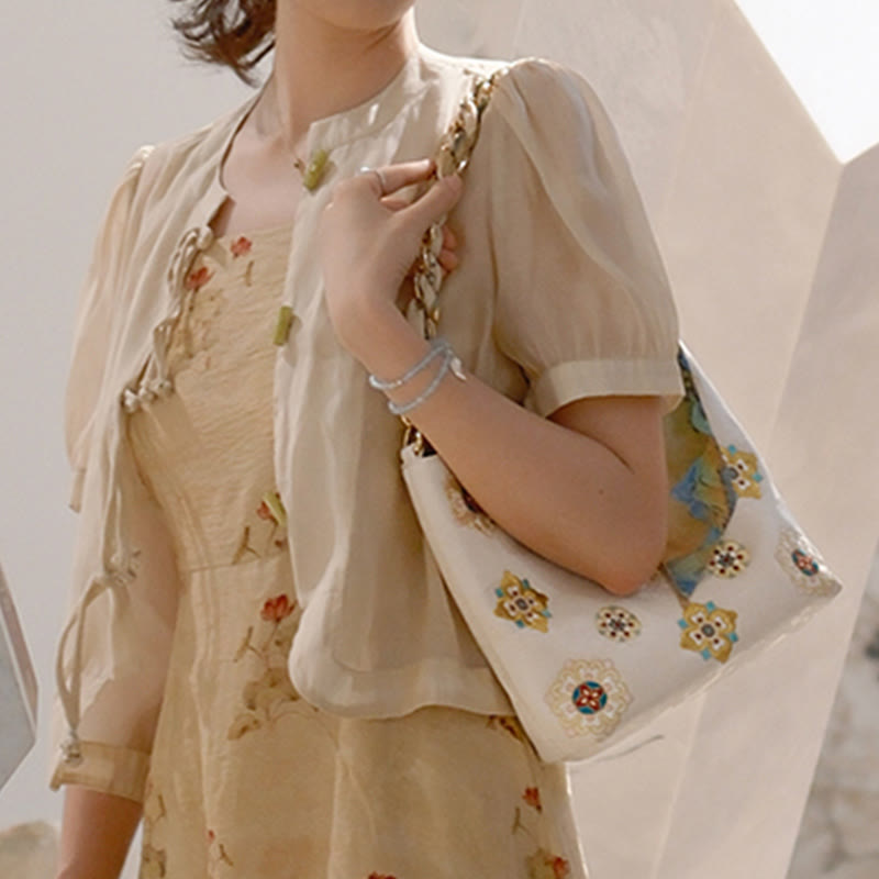 Satin Su Embroidery Journey Shopping Shoulder Bag Handbag Crossbody Bag - Image 26