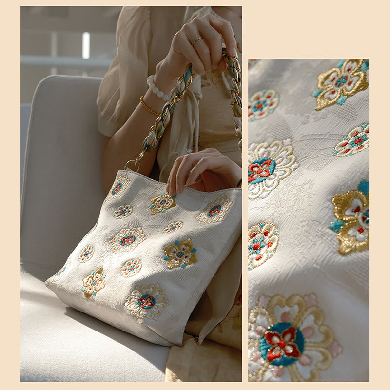 Satin Su Embroidery Journey Shopping Shoulder Bag Handbag Crossbody Bag - Image 24