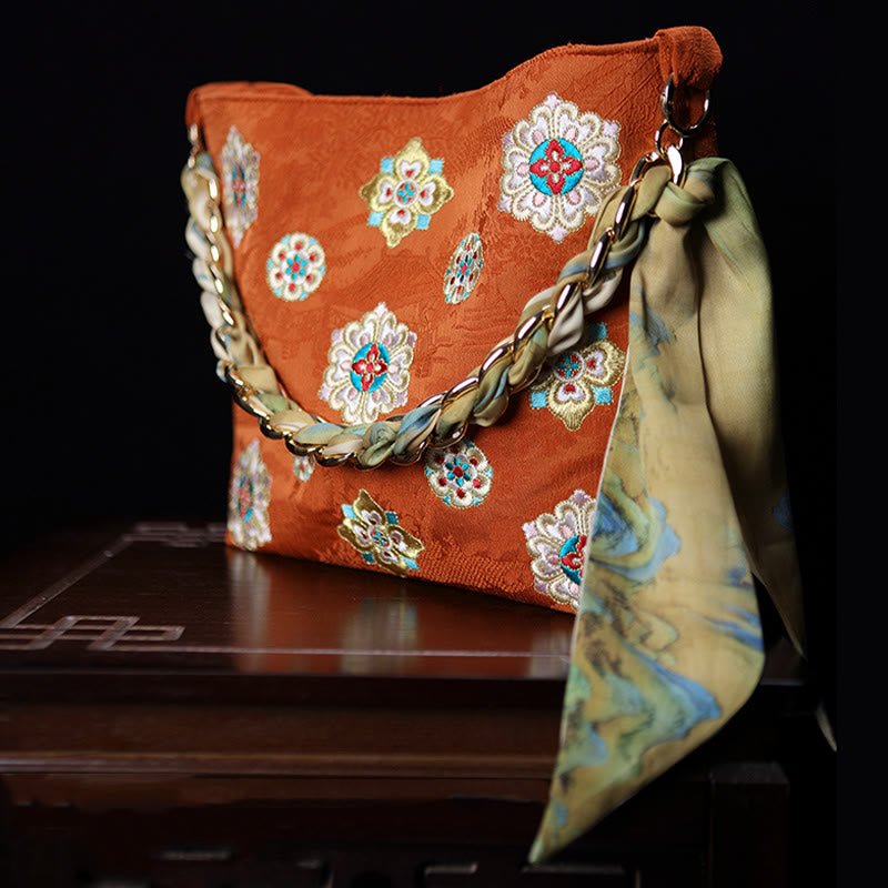 Satin Su Embroidery Journey Shopping Shoulder Bag Handbag Crossbody Bag - Image 10