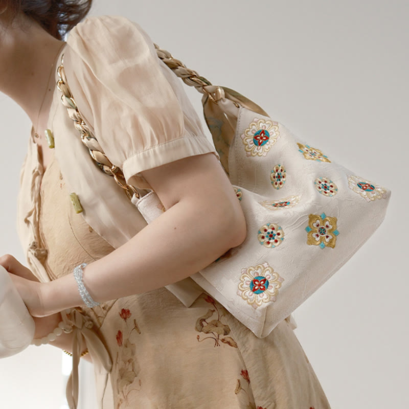 Satin Su Embroidery Journey Shopping Shoulder Bag Handbag Crossbody Bag - Image 25