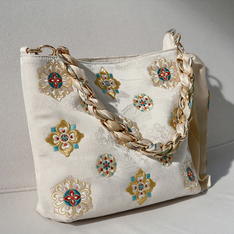 Satin Su Embroidery Journey Shopping Shoulder Bag Handbag Crossbody Bag - Image 23