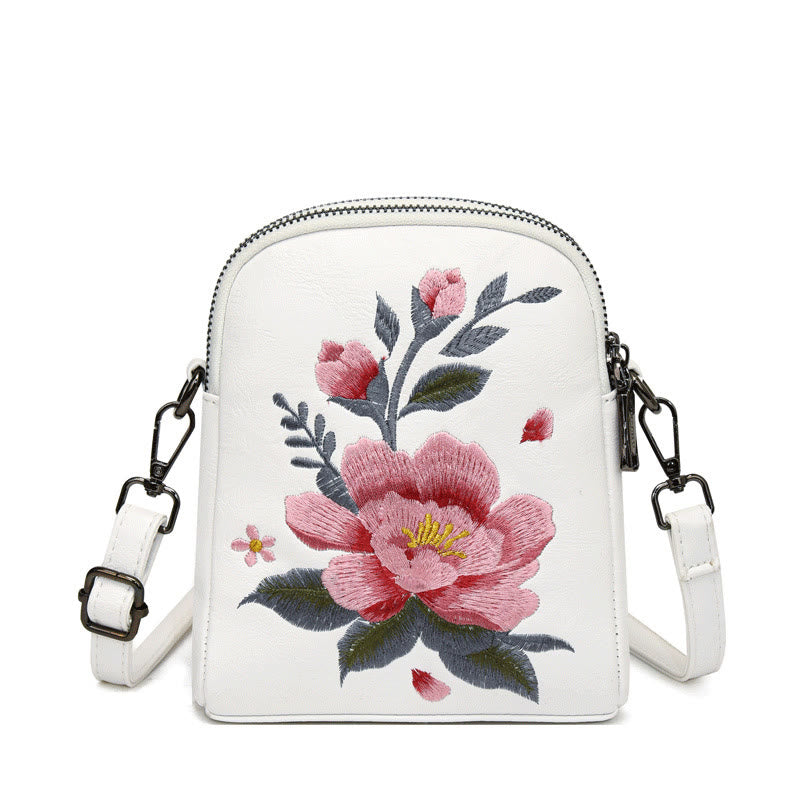 Lotus Su Embroidery Journey Shopping Purse Shoulder Bag Crossbody Bag - Image 8