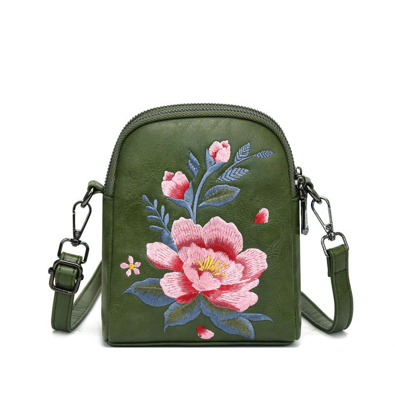 Lotus Su Embroidery Journey Shopping Purse Shoulder Bag Crossbody Bag - Image 10