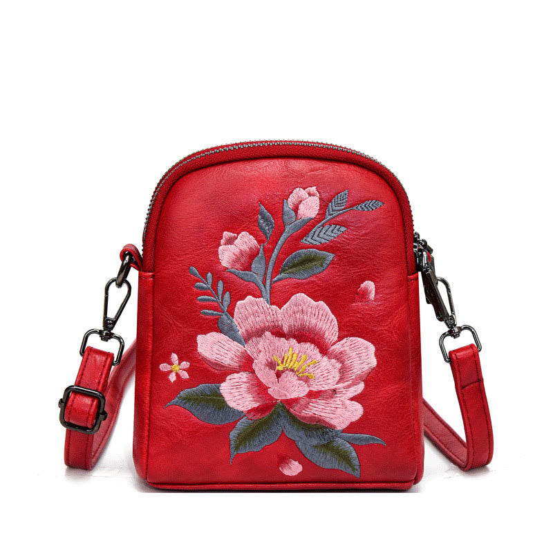 Lotus Su Embroidery Journey Shopping Purse Shoulder Bag Crossbody Bag - Image 21